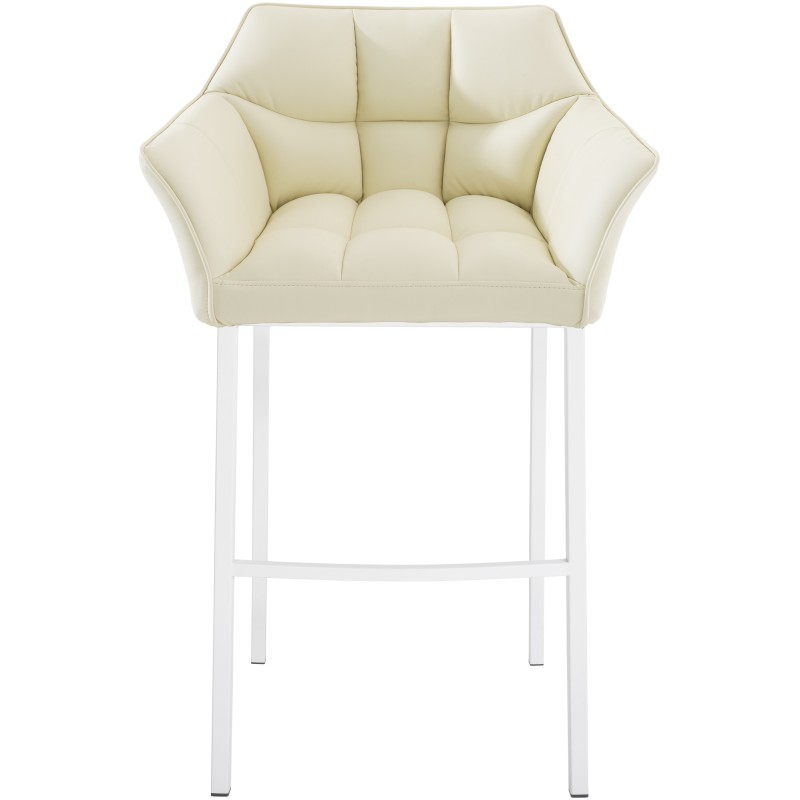 Scaun de bar Damaso cu 4 picioare, alb2