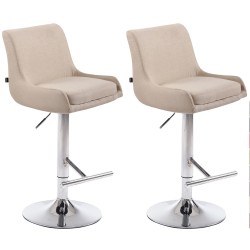 Set de 2 scaune de bar Club, material textil, crom2