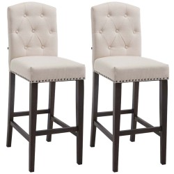 Set de 2 scaune de bar Louise, tapițate cu material textil, stil antic2