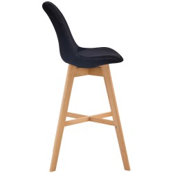 Set de 2 scaune de bar Cannes din catifea, finisaj natural2