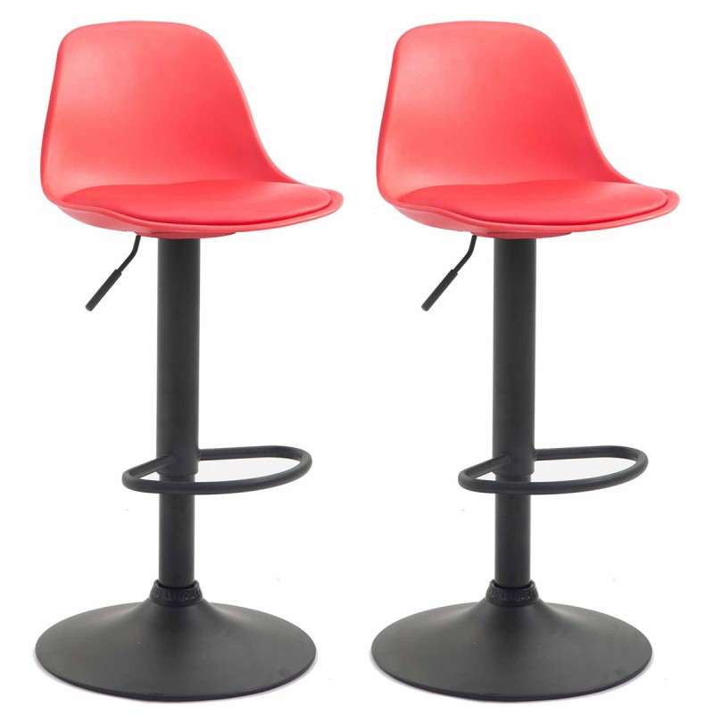 Set de 2 scaune de bar Kiel, din plastic negru2