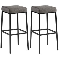 Set de 2 scaune de bar Montreal 80, material textil, negru2