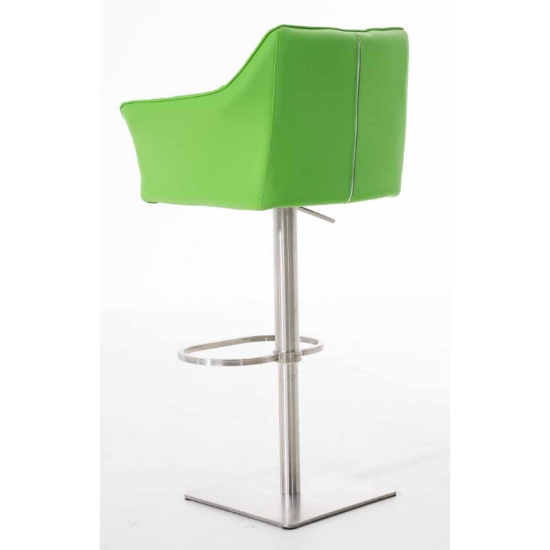 Set de 2 scaune de bar Damaso din piele ecologică și oțel inoxidabil2