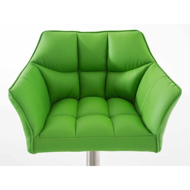 Set de 2 scaune de bar Damaso din piele ecologică și oțel inoxidabil2