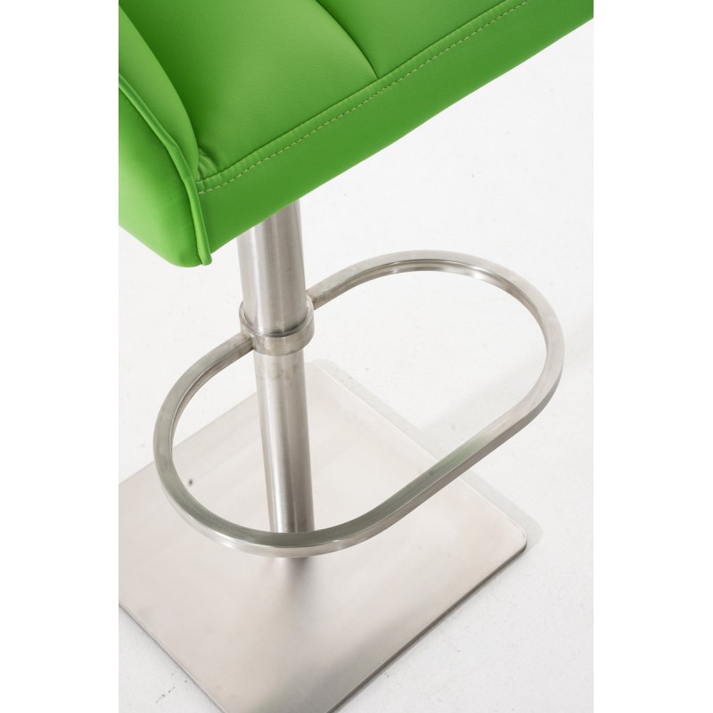 Set de 2 scaune de bar Damaso din piele ecologică și oțel inoxidabil2