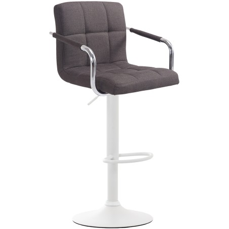 Scaun de bar Lucy V2, material textil alb2