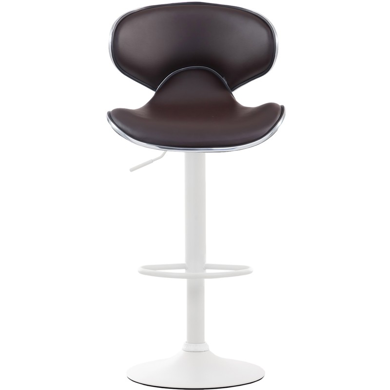 Set de 2 scaune de bar Las Vegas V2 din piele ecologică albă2