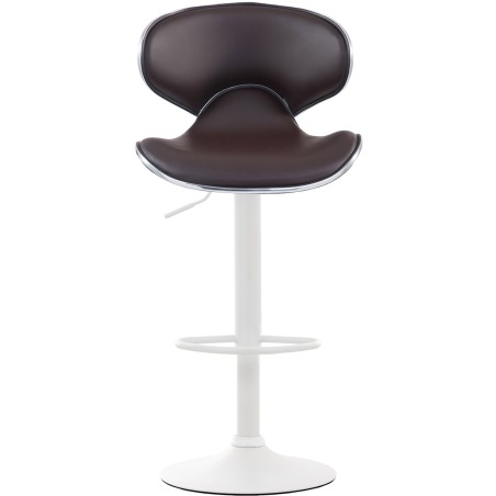 Set de 2 scaune de bar Las Vegas V2 din piele ecologică albă2