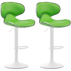 Set de 2 scaune de bar Las Vegas V2 din piele ecologică albă2