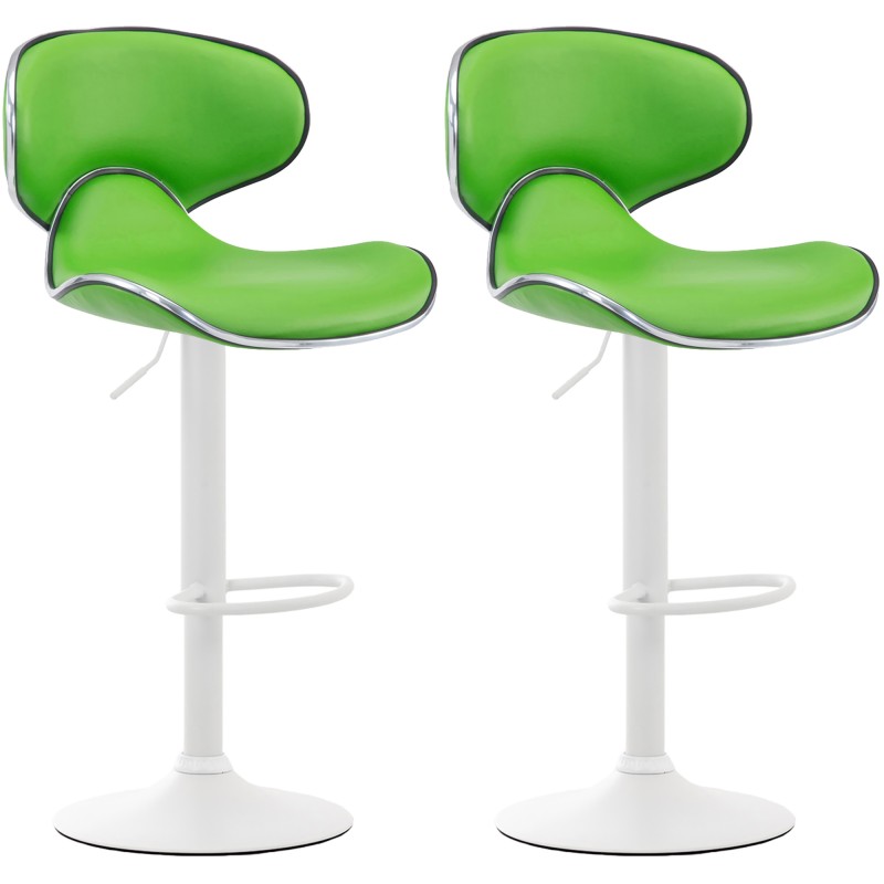 Set de 2 scaune de bar Las Vegas V2 din piele ecologică albă2