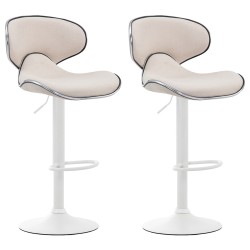 Set de 2 scaune de bar Las Vegas V2 din material textil alb2