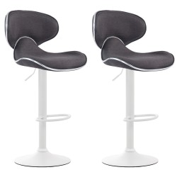 Set de 2 scaune de bar Las Vegas V2 din material textil alb2