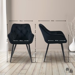 Scaun de vizitator din catifea Cassis2