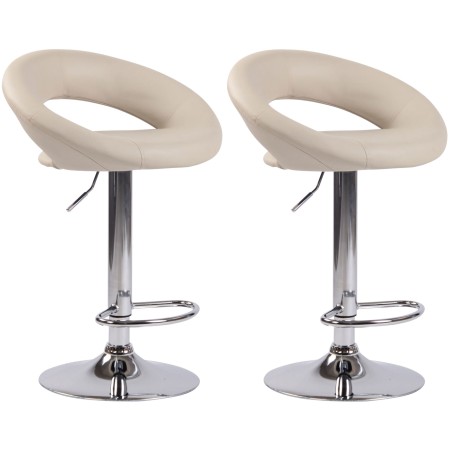 Set de 2 scaune de bar Olinda, piele ecologică, finisaj cromat2