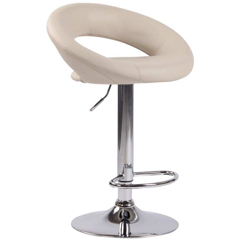 Set de 2 scaune de bar Olinda, piele ecologică, finisaj cromat2