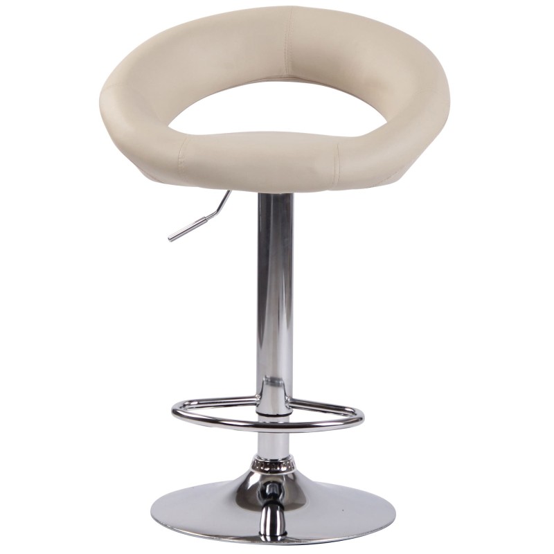 Set de 2 scaune de bar Olinda, piele ecologică, finisaj cromat2