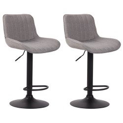 Set de 2 scaune de bar Lentini din material textil negru2