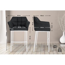 Scaun de bar Damaso W din fetru cu bază cu 4 picioare2