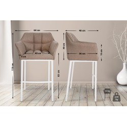 Scaun de bar Damaso W din fetru cu bază cu 4 picioare2