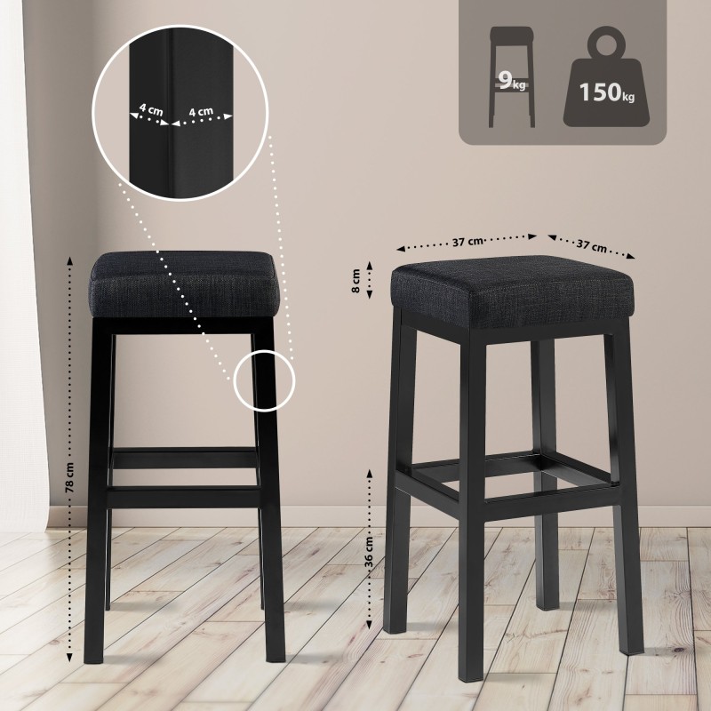 Scaun de bar din material textil Taylor B802