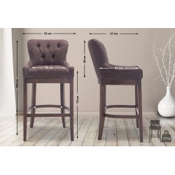 Scaun de bar din material textil Lakewood, stil antic2