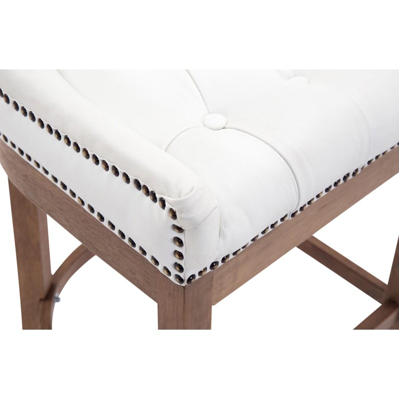 Scaun de bar Lakewood din piele naturală, culoare antică deschisă2