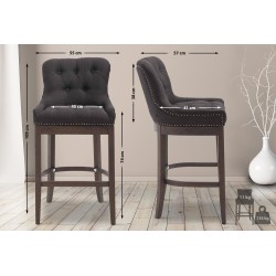 Scaun de bar din material textil Lakewood, stil antic2