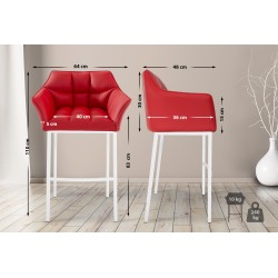 Scaun de bar Damaso cu 4 picioare, alb2