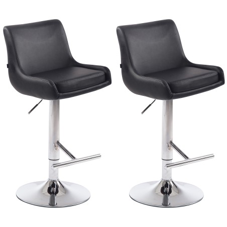 Set de 2 scaune de bar Club, piele ecologică, finisaj cromat2