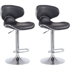 Set de 2 scaune de bar Las Vegas V2 din piele ecologică cromată2