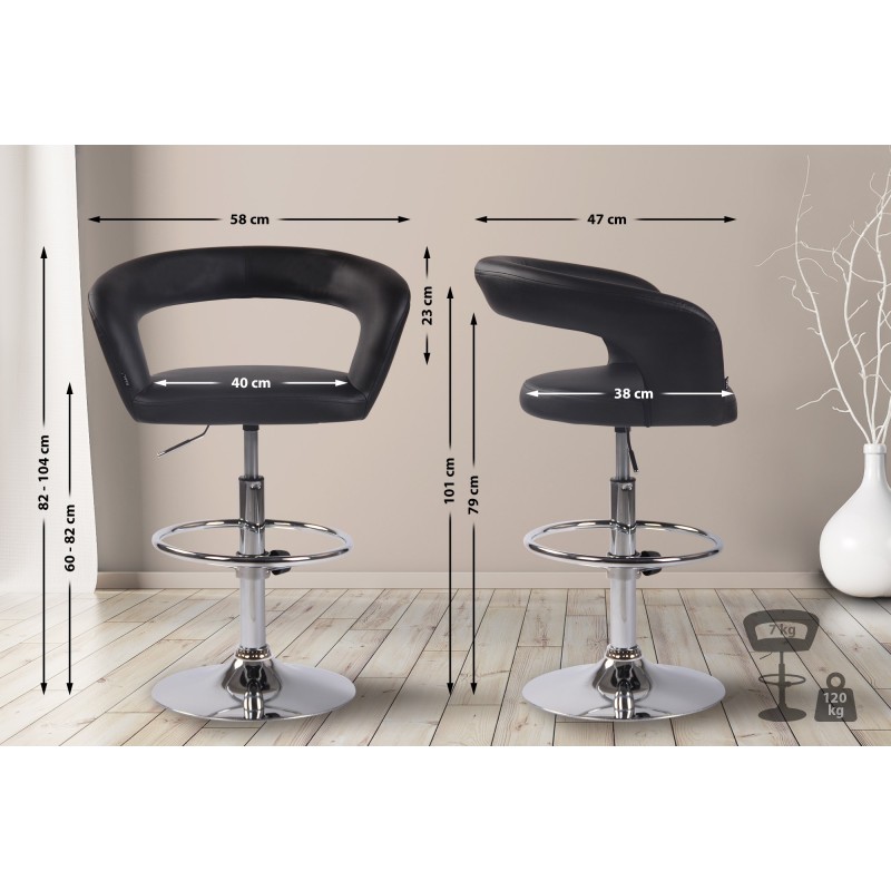 Scaun de bar Jaen din piele ecologică2