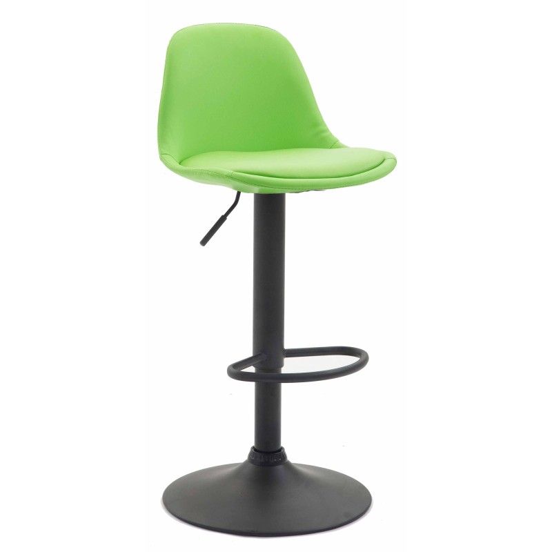 Scaun de bar Kiel, complet acoperit cu imitație de piele neagră.2