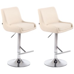Set de 2 scaune de bar Club, piele ecologică, finisaj cromat2