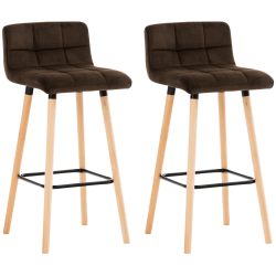 Set de 2 scaune de bar Lincoln din catifea2