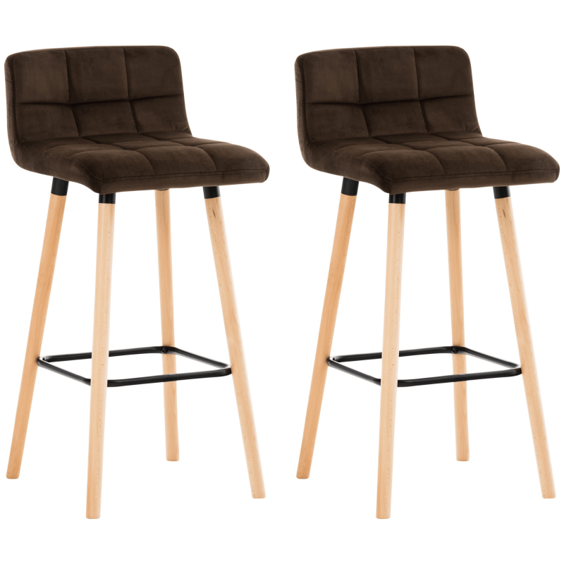 Set de 2 scaune de bar Lincoln din catifea2
