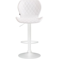 Scaun de bar din plută și piele ecologică albă2