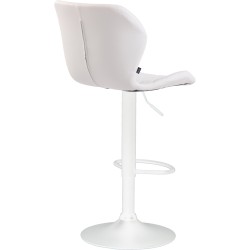 Scaun de bar din plută și piele ecologică albă2