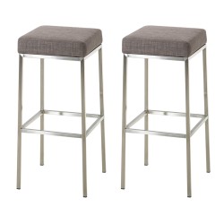 Set de 2 scaune de bar Montreal 80, material textil, oțel inoxidabil2