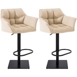 Set de 2 scaune de bar din material textil Damaso negru2