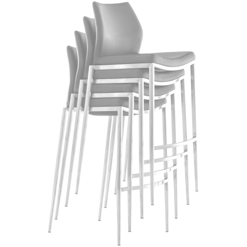 Scaun de bar Matola, piele ecologică, negru2