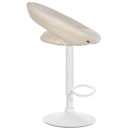 Scaun de bar Olinda din material textil alb2