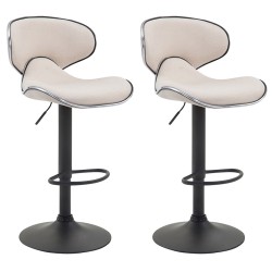 Set de 2 scaune de bar Las Vegas V2, din material textil, negre2