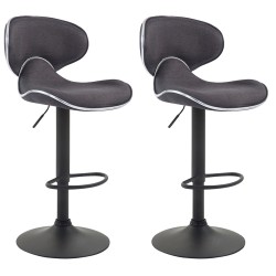 Set de 2 scaune de bar Las Vegas V2, din material textil, negre2