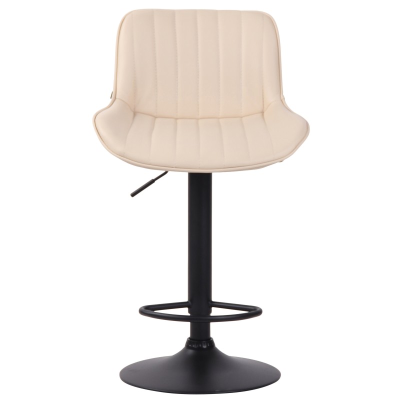 Scaun de bar Lentini, piele ecologică neagră2