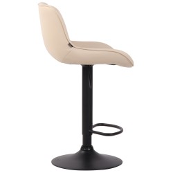 Scaun de bar Lentini, piele ecologică neagră2