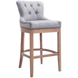 Scaun de bar din material textil Lakewood, culoare antică deschisă2