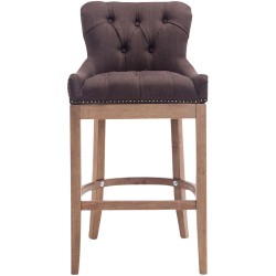 Scaun de bar din material textil Lakewood, culoare antică deschisă2