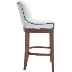 Scaun de bar Lakewood din piele naturală, culoare antică deschisă2