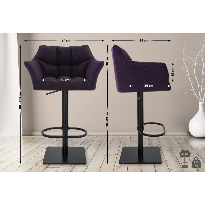 Scaun de bar din material textil Damaso B2