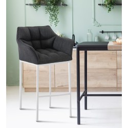 Scaun de bar Damaso W din material textil cu bază cu 4 picioare2